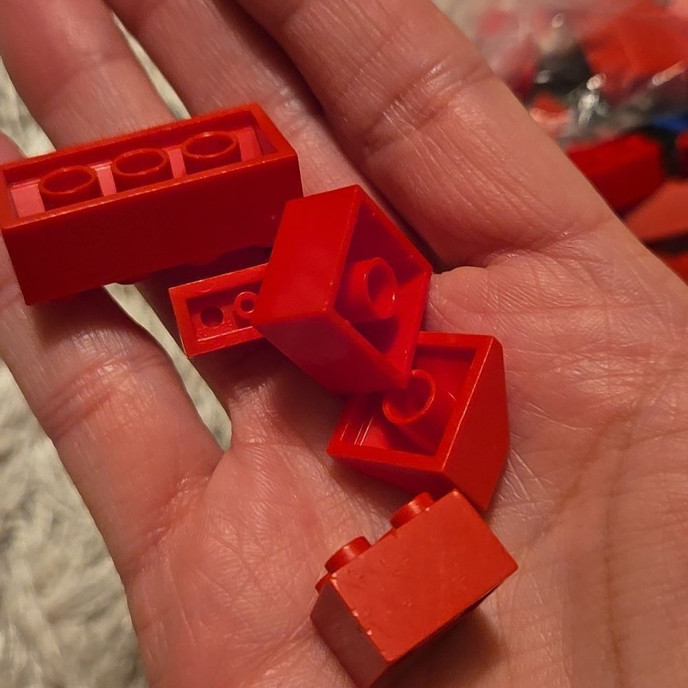 LEGO DUPLO tyco car LOT custom pieces vintage reds as seen colorful bag blocks - Picture 14 of 14